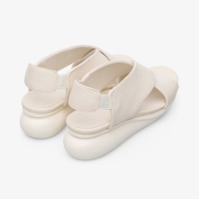 Camper Balloon Wedge Sandals Cream - Womens Singapore AQNCJG-191